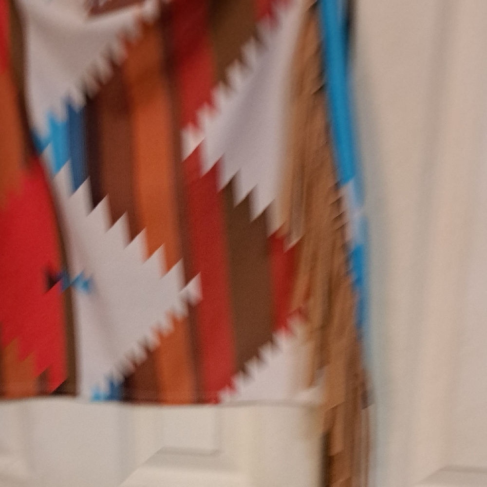 Nwt. Lucky & Blessed Geometric Mini Skirt with Fringe - Picture 4 of 4